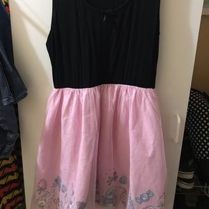 Midnight hour Pastel Goth dress in pink and black